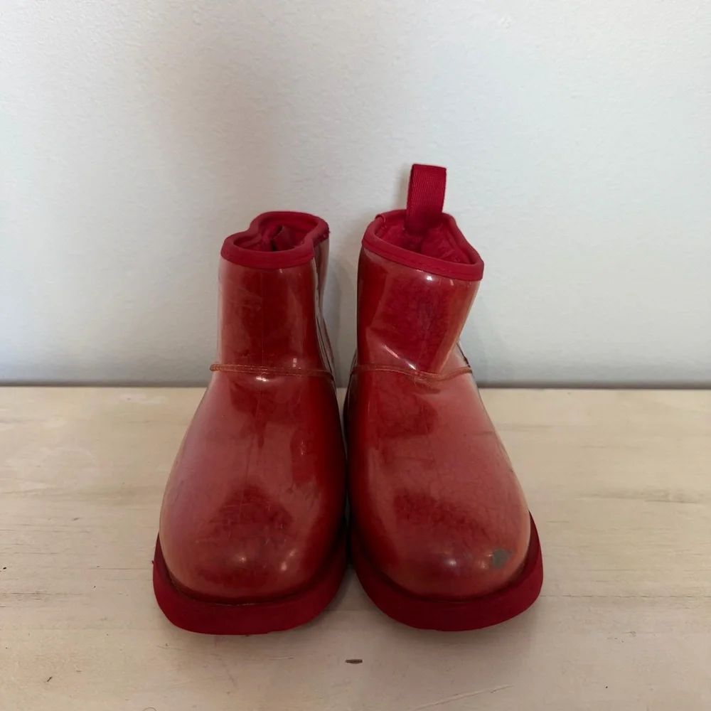 Ugg Red Classic Clear Mini Boots